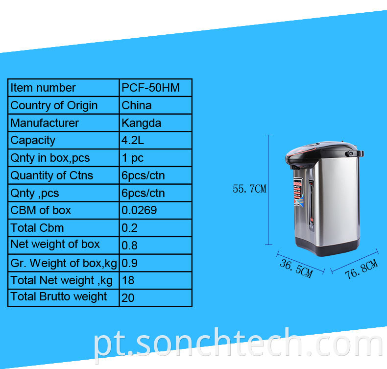 5.0L thermo pot water boiler